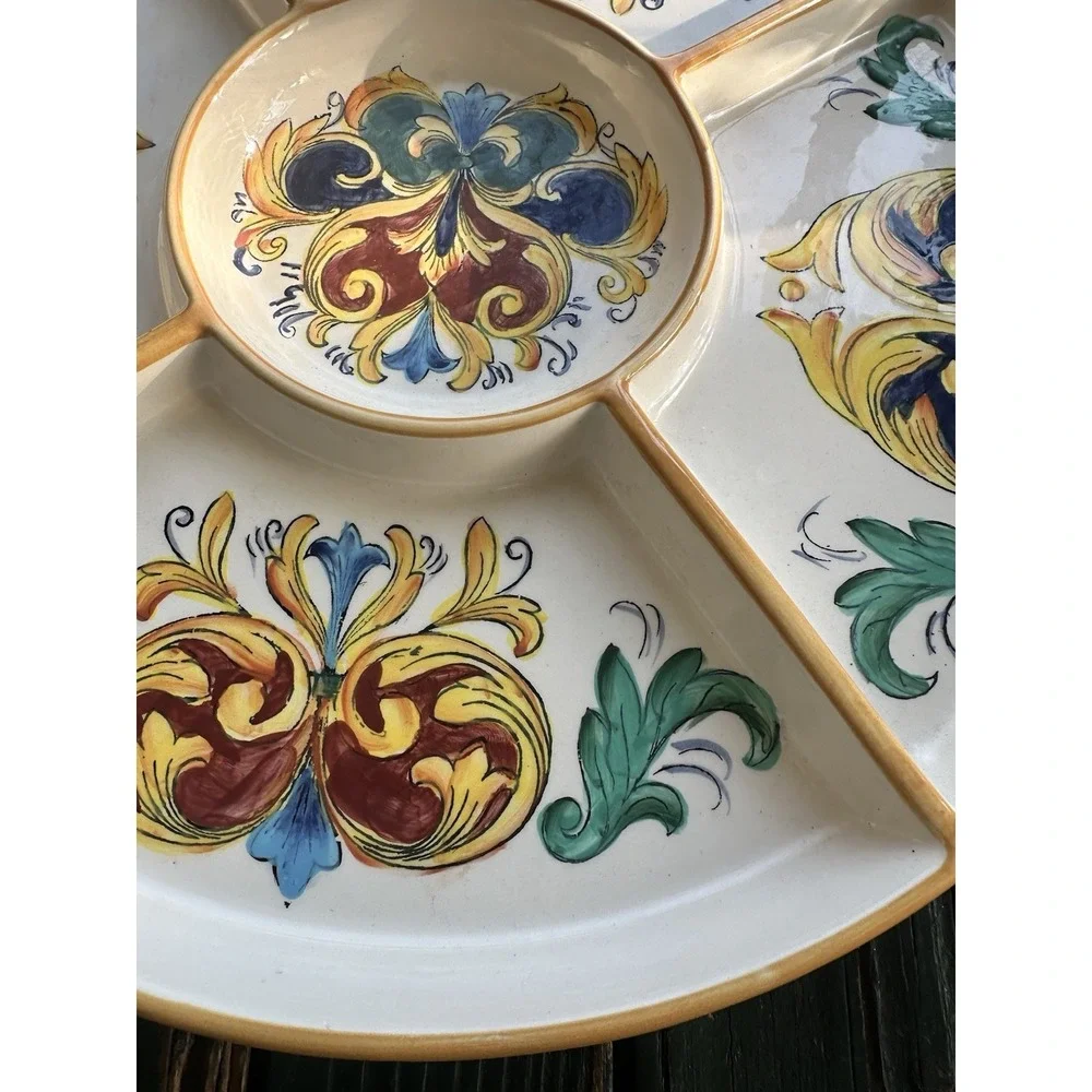 Alhambra Porcelain Vienna Austria Flat Tray Platter Floral‎ Design